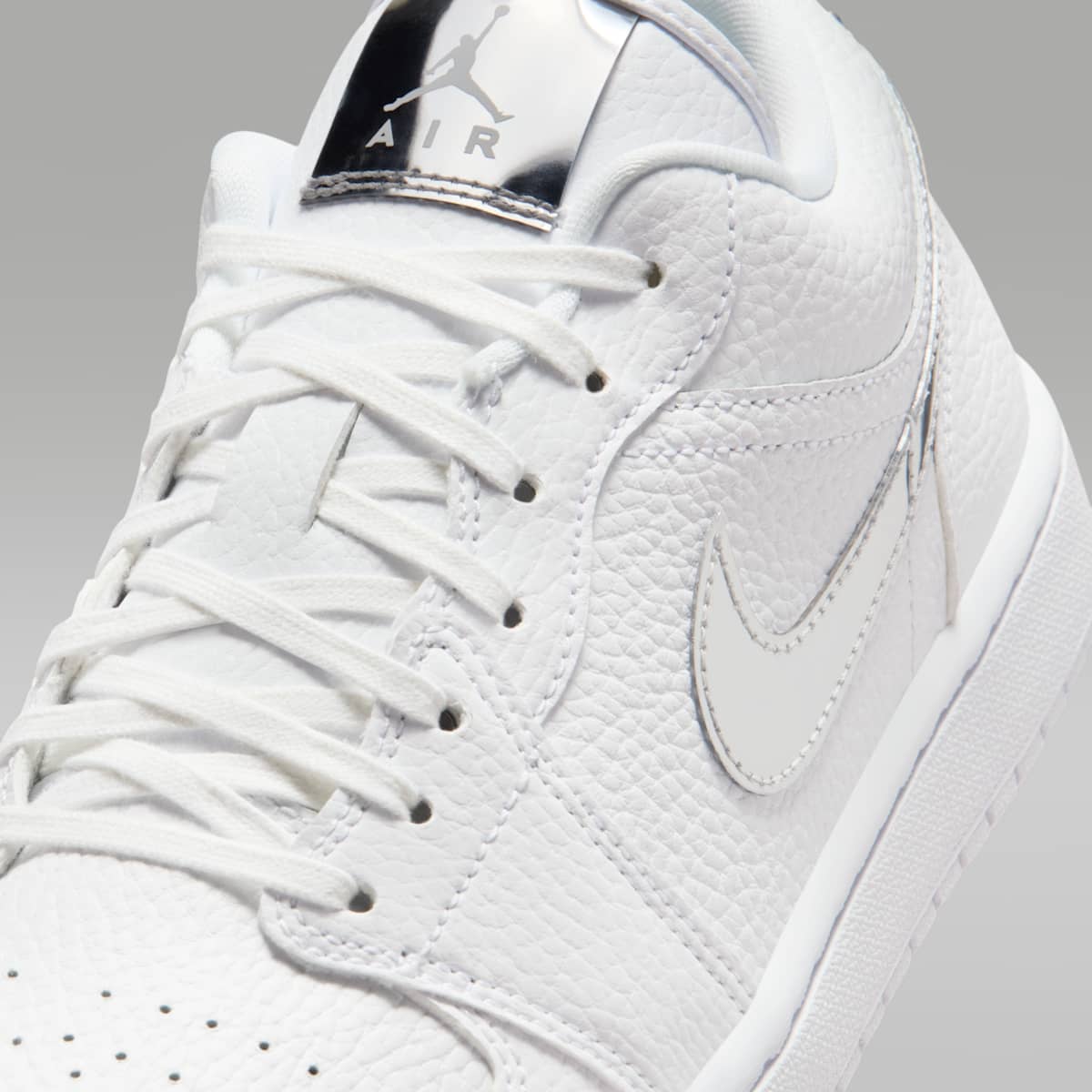 Air Jordan 1 Low SE Women's Shoes - White/White/Metallic Silver/White