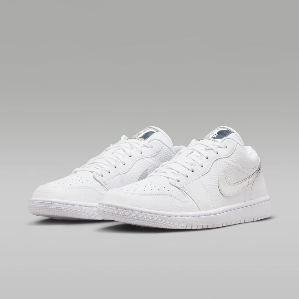 Air Jordan 1 Low SE Women's Shoes - White/White/Metallic Silver/White - Image 5