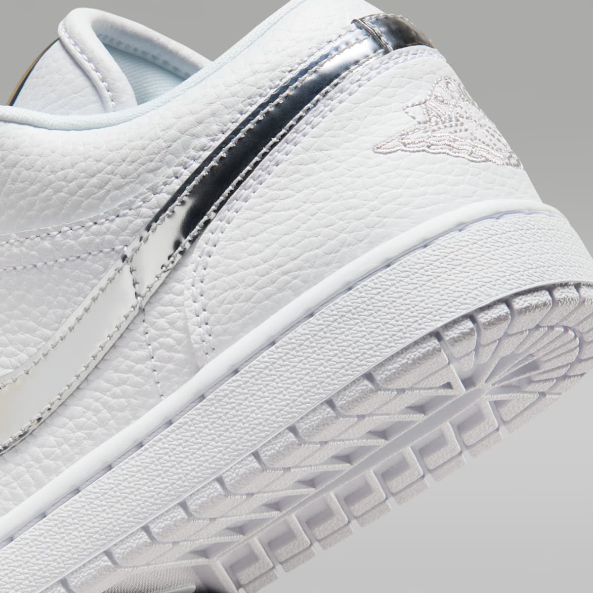 Air Jordan 1 Low SE Women's Shoes - White/White/Metallic Silver/White - Image 8