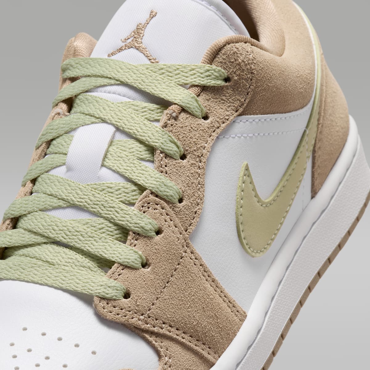 Air Jordan 1 Low Women's Shoes - Khaki/Olive Aura/Sail/White - Image 7