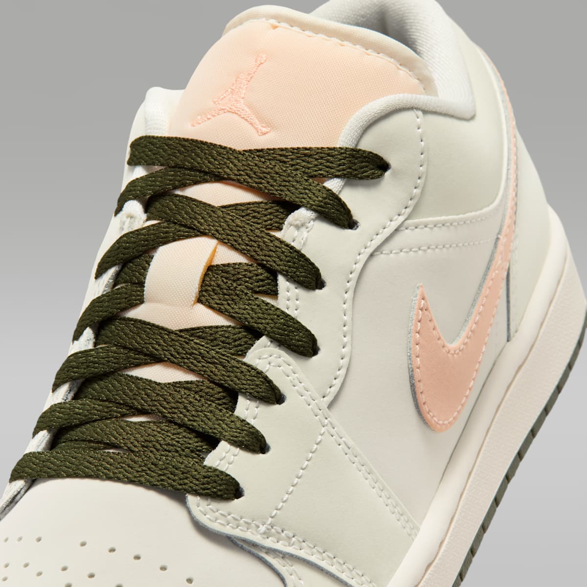 Air Jordan 1 Low Women's Shoes - Sail/Crimson Tint/Cargo Khaki