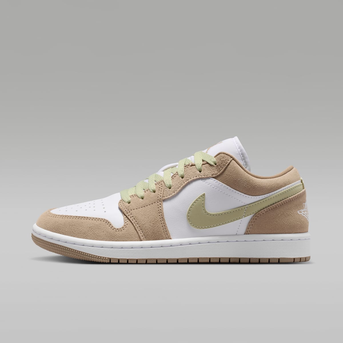 Air Jordan 1 Low Women's Shoes - Khaki/Olive Aura/Sail/White