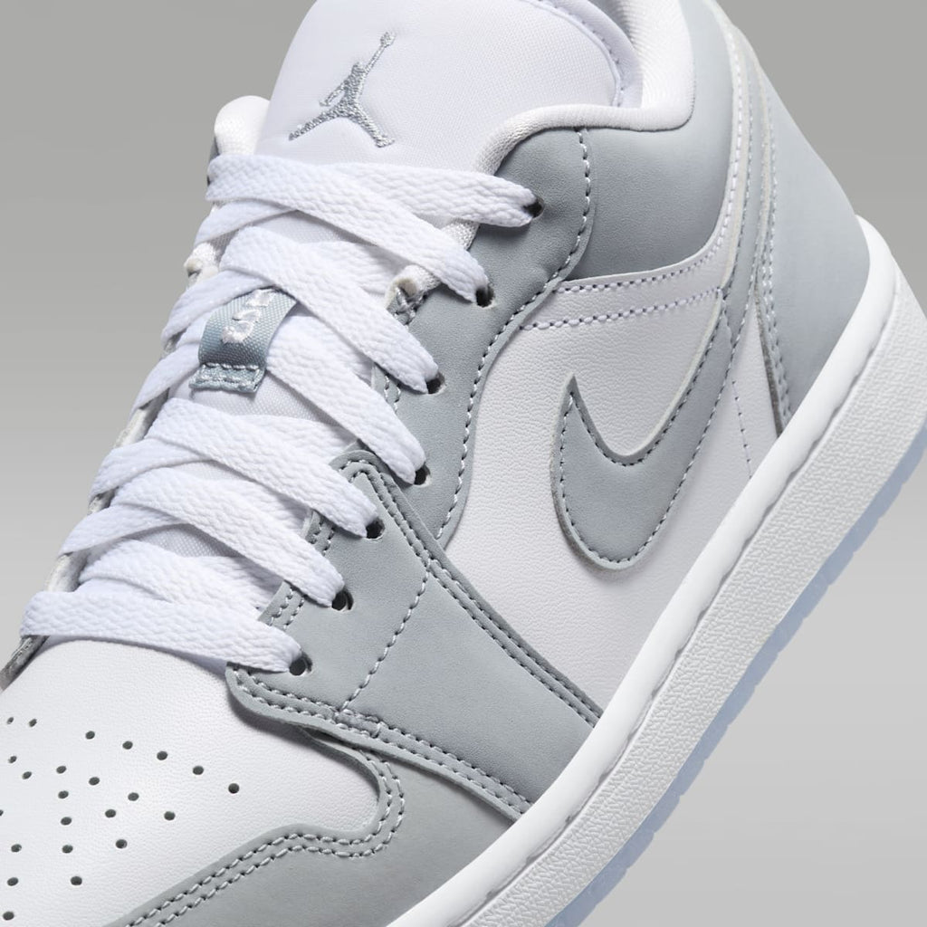 Air Jordan 1 Low Women's Shoes - White/Aluminum/Wolf Grey