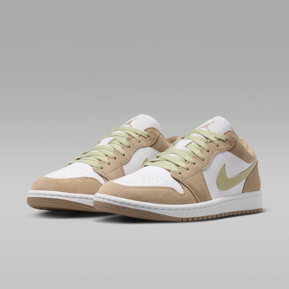 Air Jordan 1 Low Women's Shoes - Khaki/Olive Aura/Sail/White