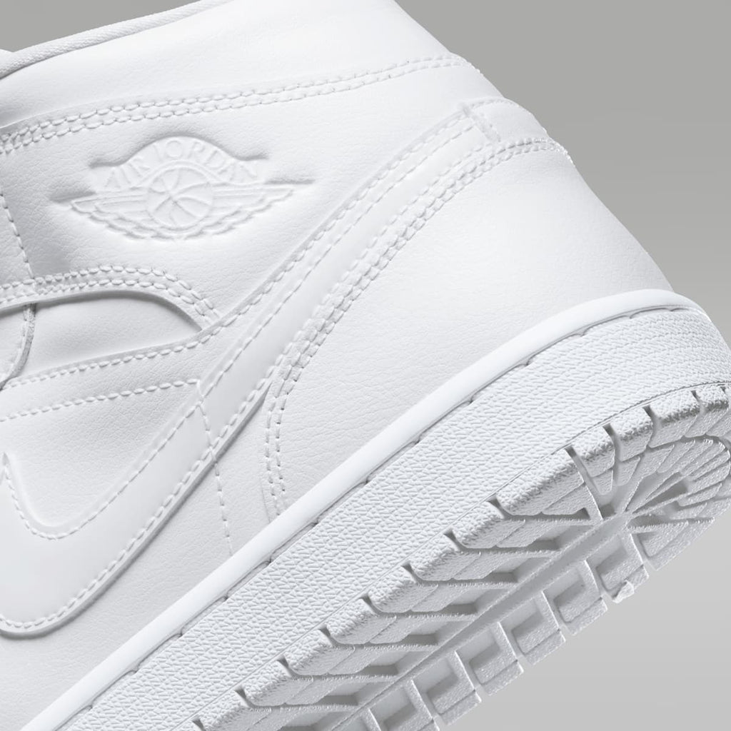 Air Jordan 1 Mid Women's Shoes - White/White/White - Image 8