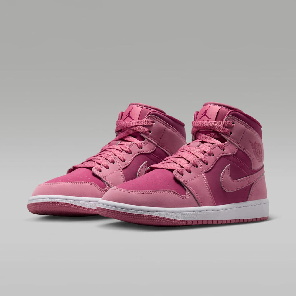 Air Jordan 1 Mid Women's Shoes - Desert Berry/White/Sweet Beet