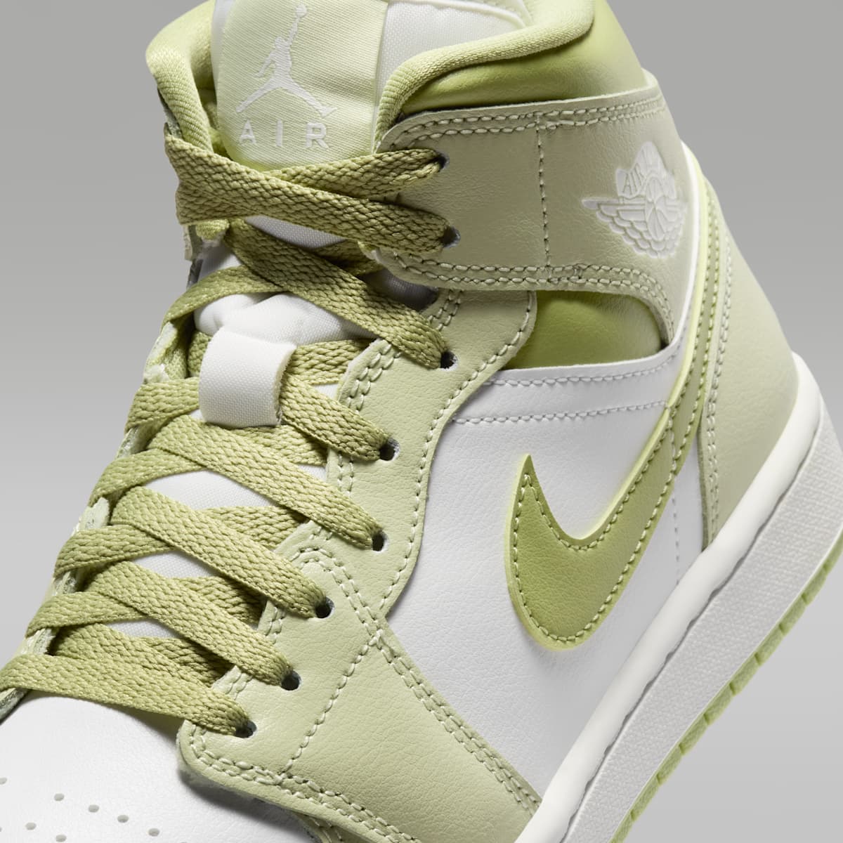 Air Jordan 1 Mid Women's Shoes - Olive Aura/Lawn/Coconut Milk/Sail - Image 7