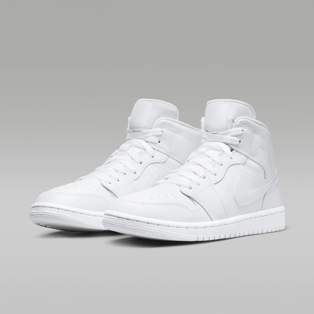 Air Jordan 1 Mid Women's Shoes - White/White/White