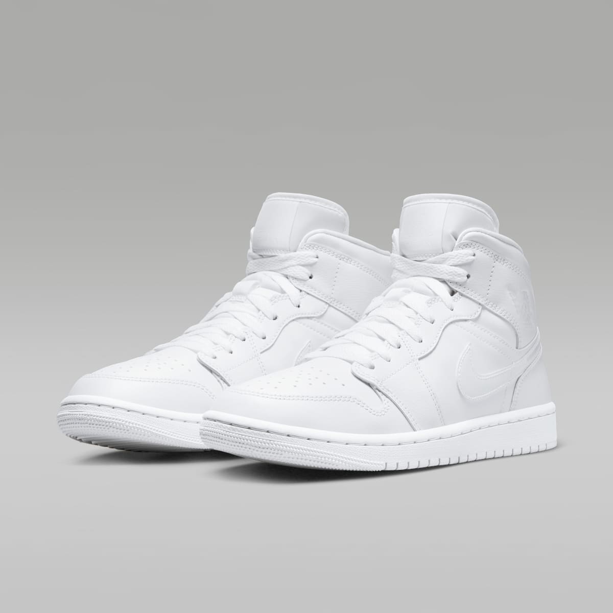 Air Jordan 1 Mid Women's Shoes - White/White/White