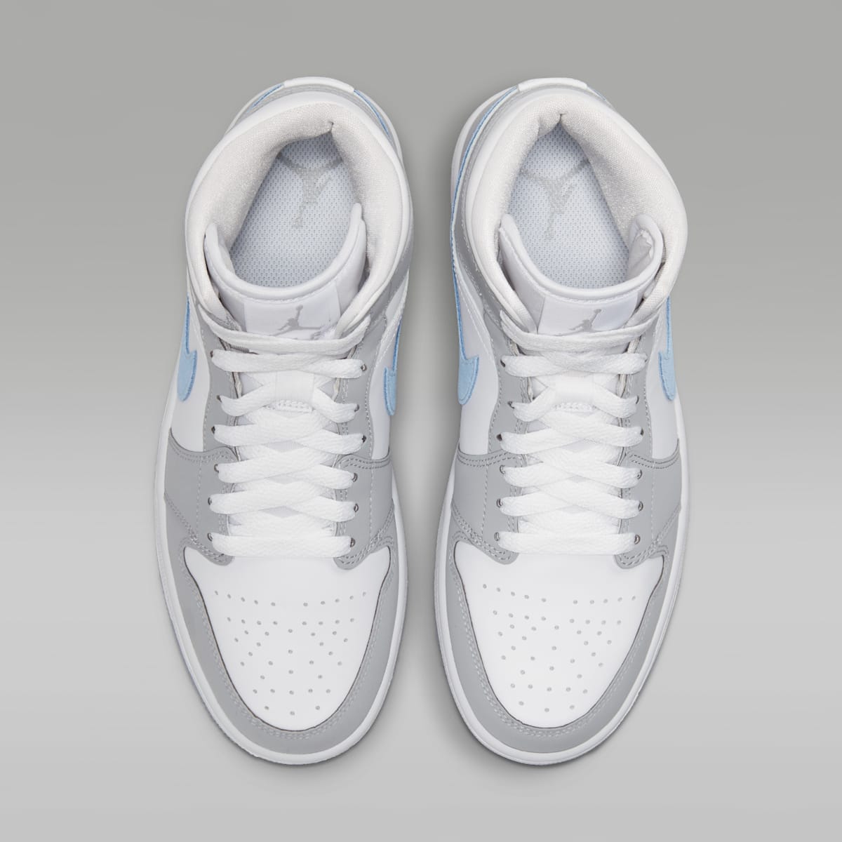 Air Jordan 1 Mid Women's Shoes - White/Wolf Grey/Aluminum