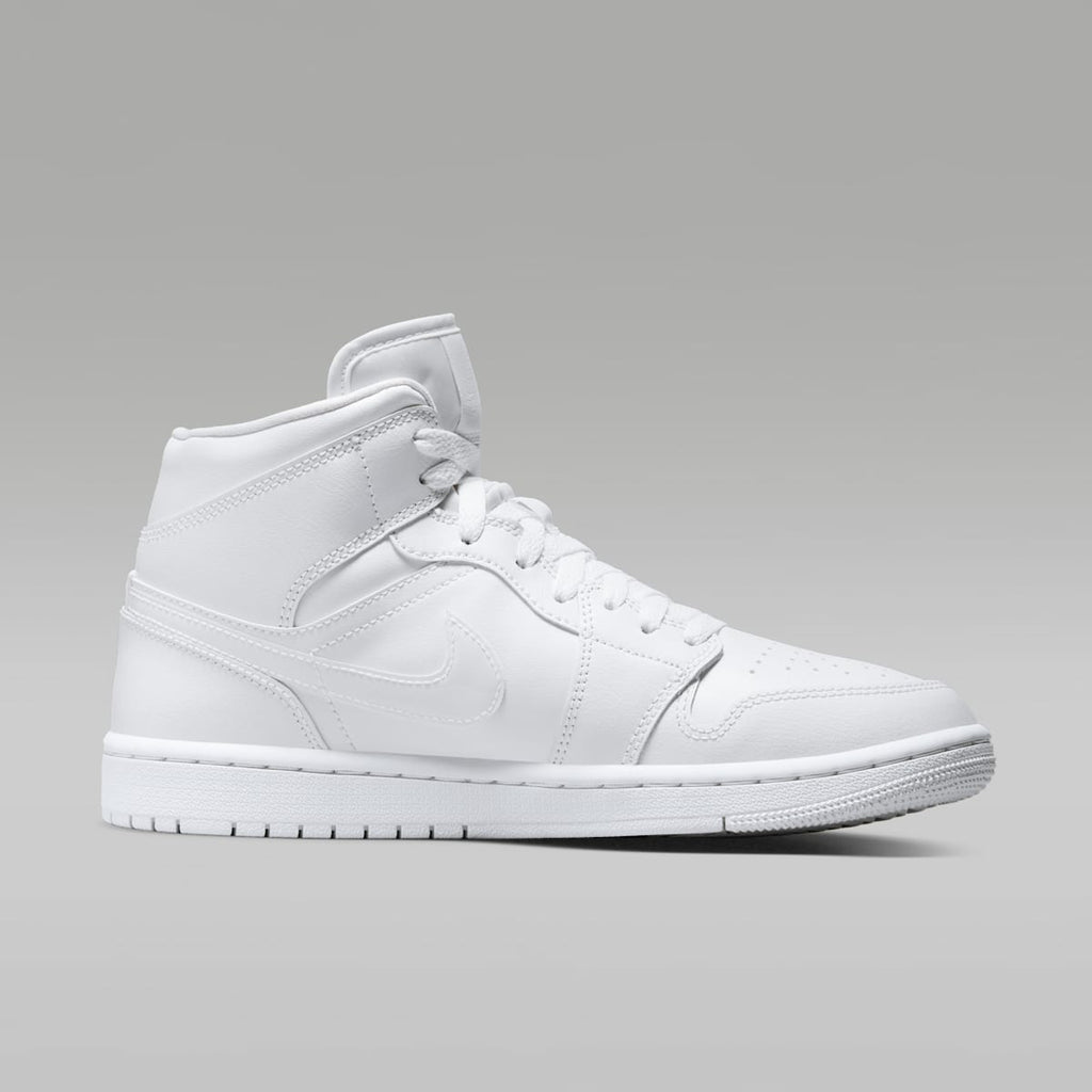 Air Jordan 1 Mid Women's Shoes - White/White/White