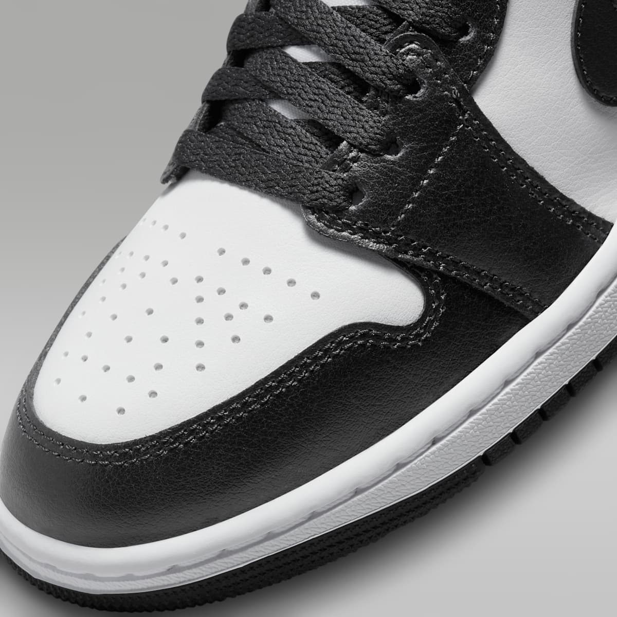 Air Jordan 1 Mid Women's Shoes - White/White/Black - Image 7