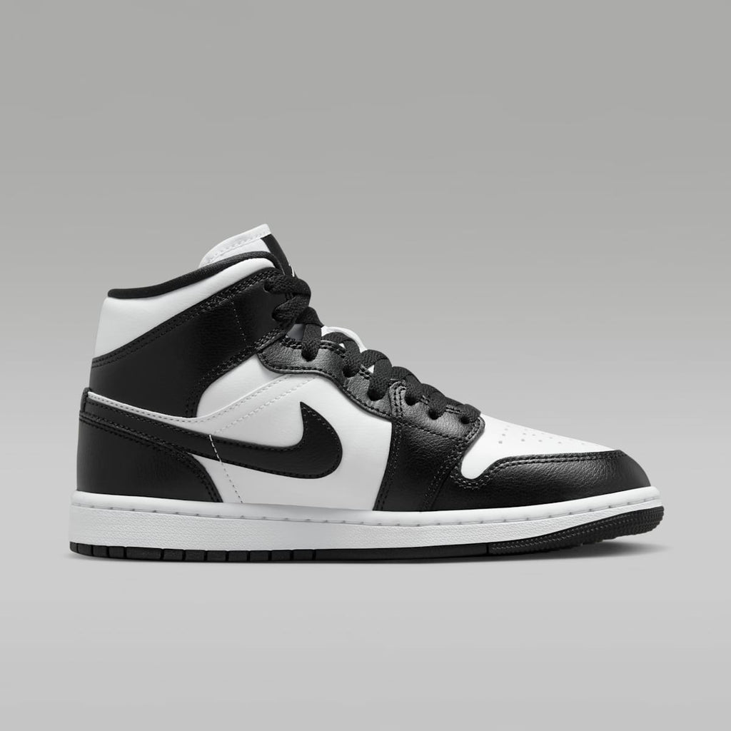 Air Jordan 1 Mid Women's Shoes - White/White/Black - Image 3