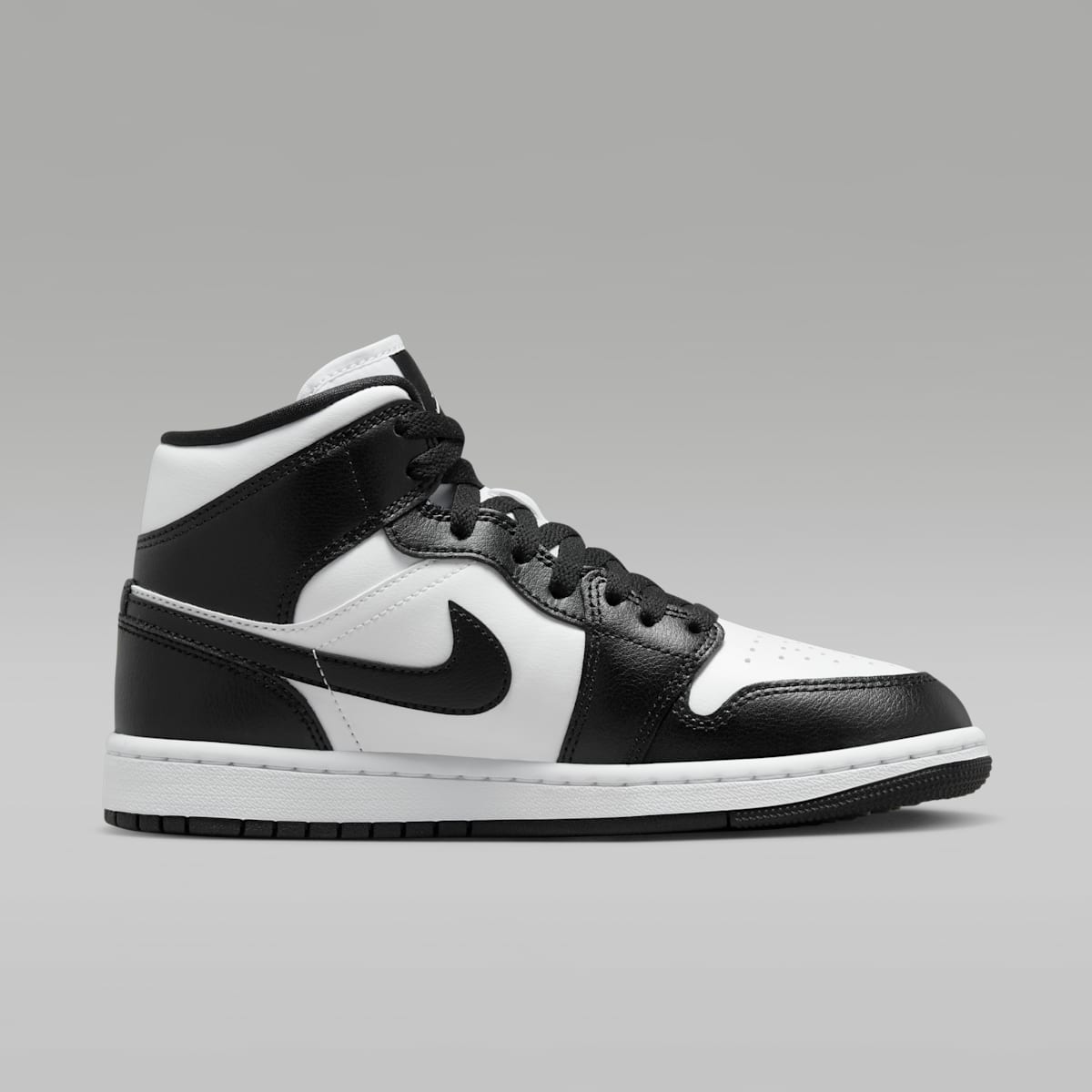 Air Jordan 1 Mid Women's Shoes - White/White/Black - Image 3