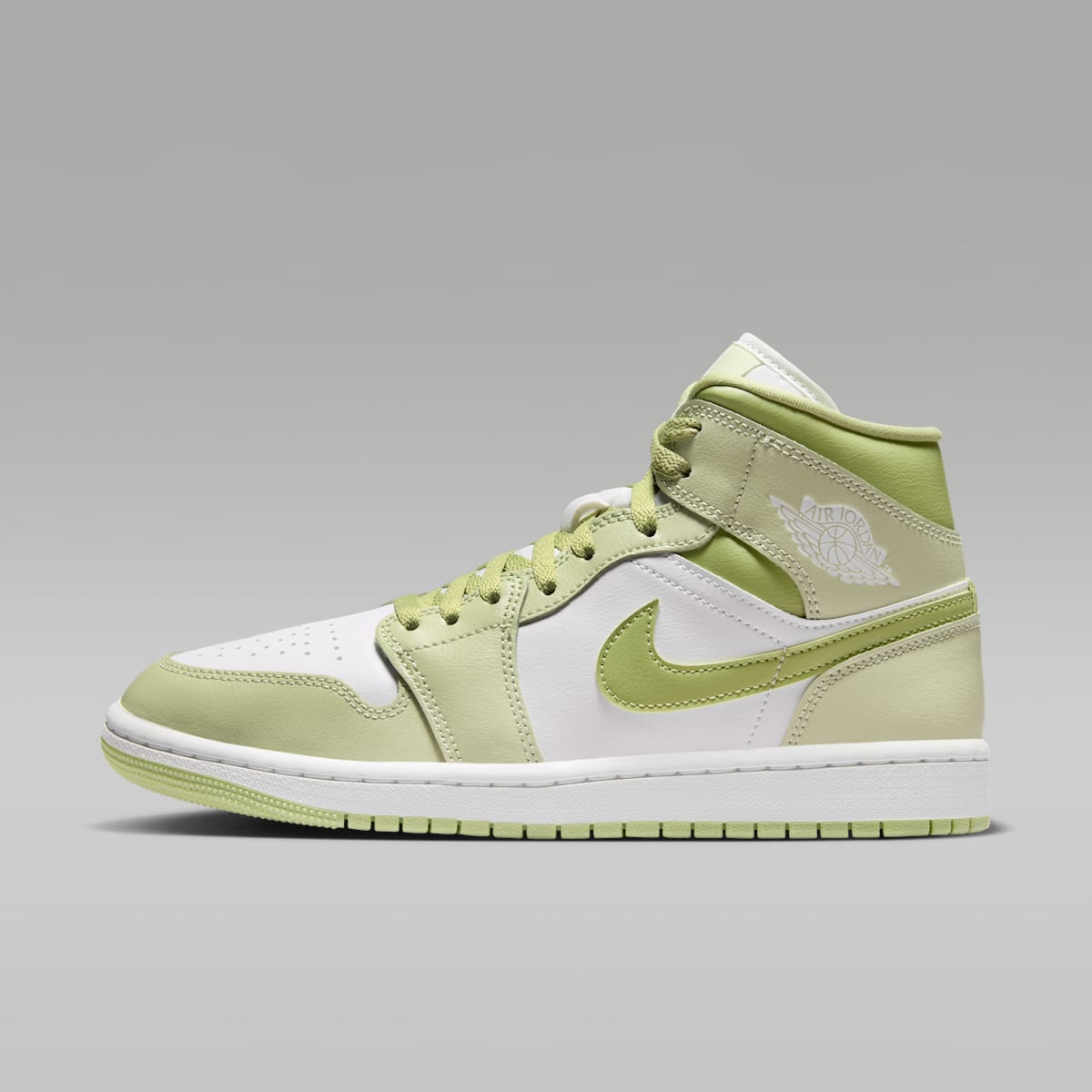 Air Jordan 1 Mid Women's Shoes - Olive Aura/Lawn/Coconut Milk/Sail - Image 1
