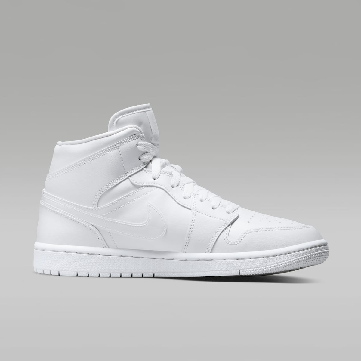 Air Jordan 1 Mid Women's Shoes - White/White/White - Image 3