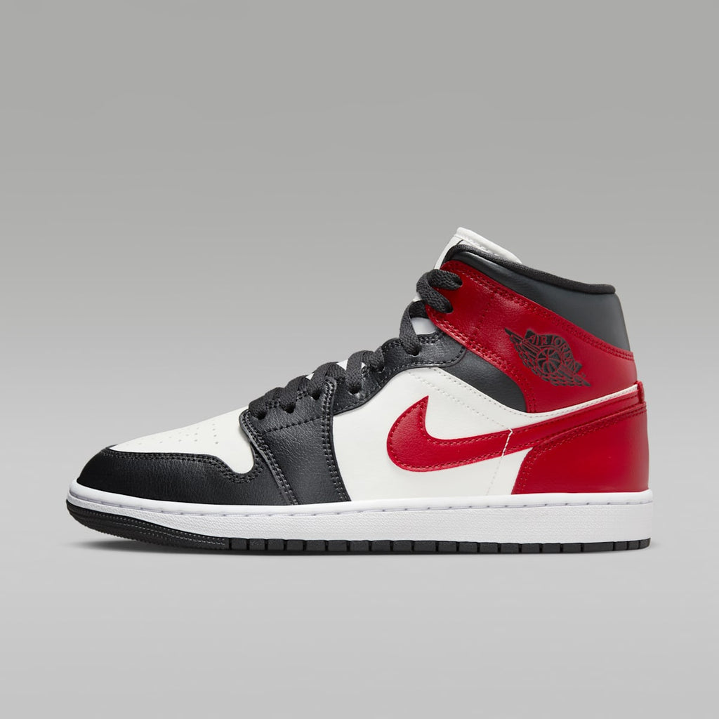 Air Jordan 1 Mid Women's Shoes - Sail/Off Noir/White/Gym Red
