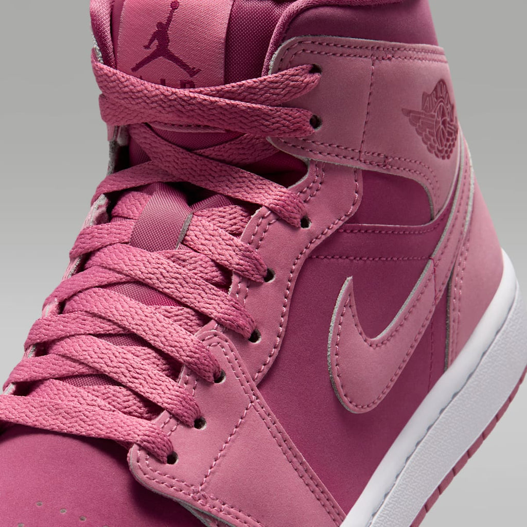 Air Jordan 1 Mid Women's Shoes - Desert Berry/White/Sweet Beet