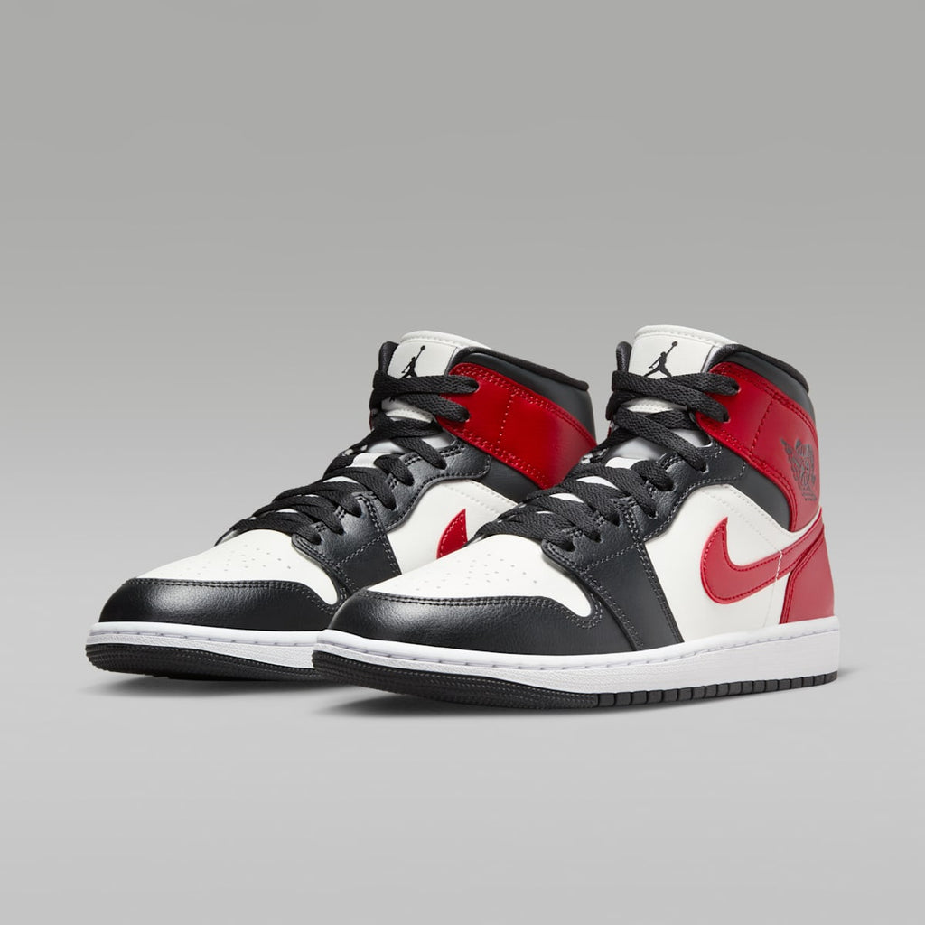 Air Jordan 1 Mid Women's Shoes - Sail/Off Noir/White/Gym Red