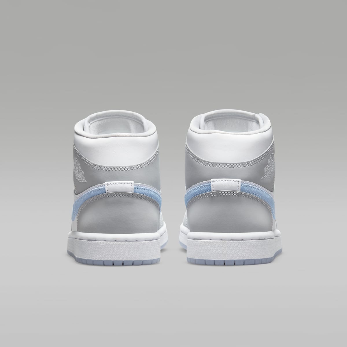 Air Jordan 1 Mid Women's Shoes - White/Wolf Grey/Aluminum - Image 6
