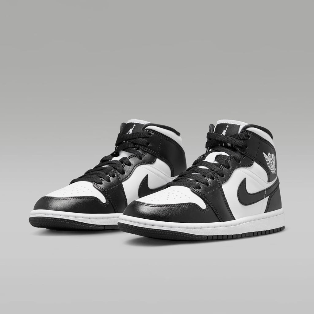 Air Jordan 1 Mid Women's Shoes - White/White/Black - Image 5