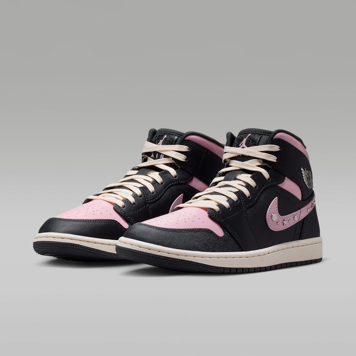 Air Jordan 1 Mid SE Women's Shoes - Anthracite/Iced Carmine/Coconut Milk/Metallic Silver - Image 5