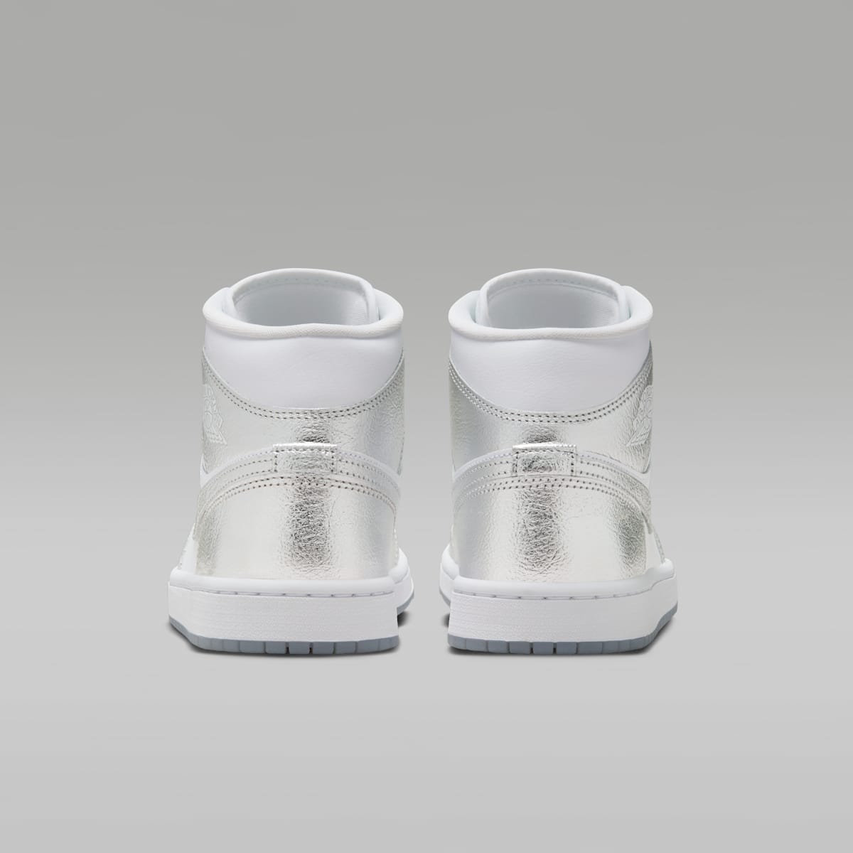 Air Jordan 1 Mid SE Women's Shoes - White/Wolf Grey/Metallic Silver - Image 6