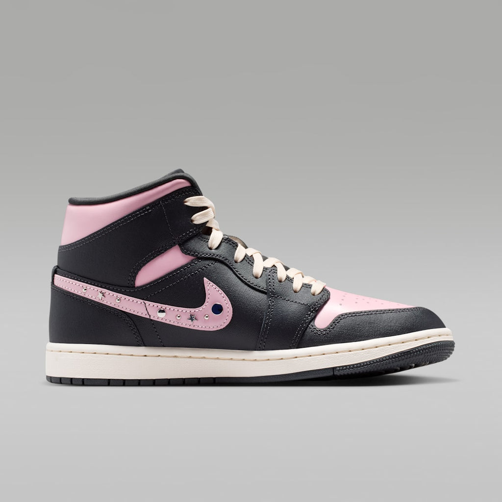 Air Jordan 1 Mid SE Women's Shoes - Anthracite/Iced Carmine/Coconut Milk/Metallic Silver - Image 3