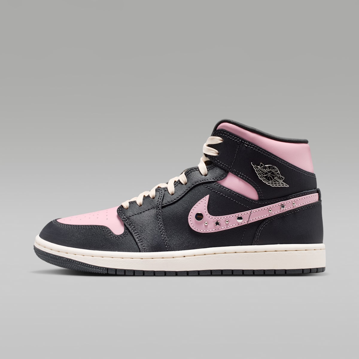 Air Jordan 1 Mid SE Women's Shoes - Anthracite/Iced Carmine/Coconut Milk/Metallic Silver - Image 1