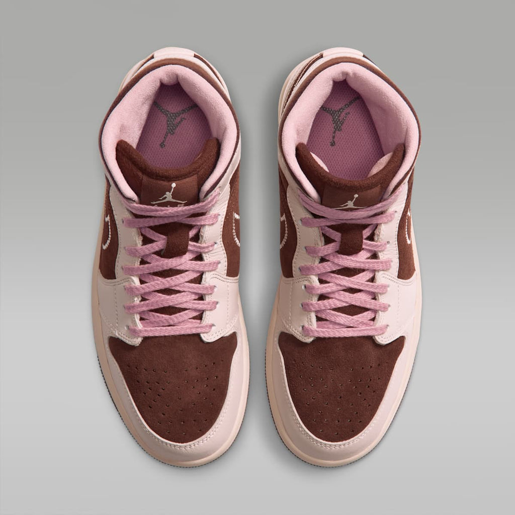 Air Jordan 1 Mid SE Women's Shoes - Cacao Wow/Rust Pink/Pearl White - Image 4
