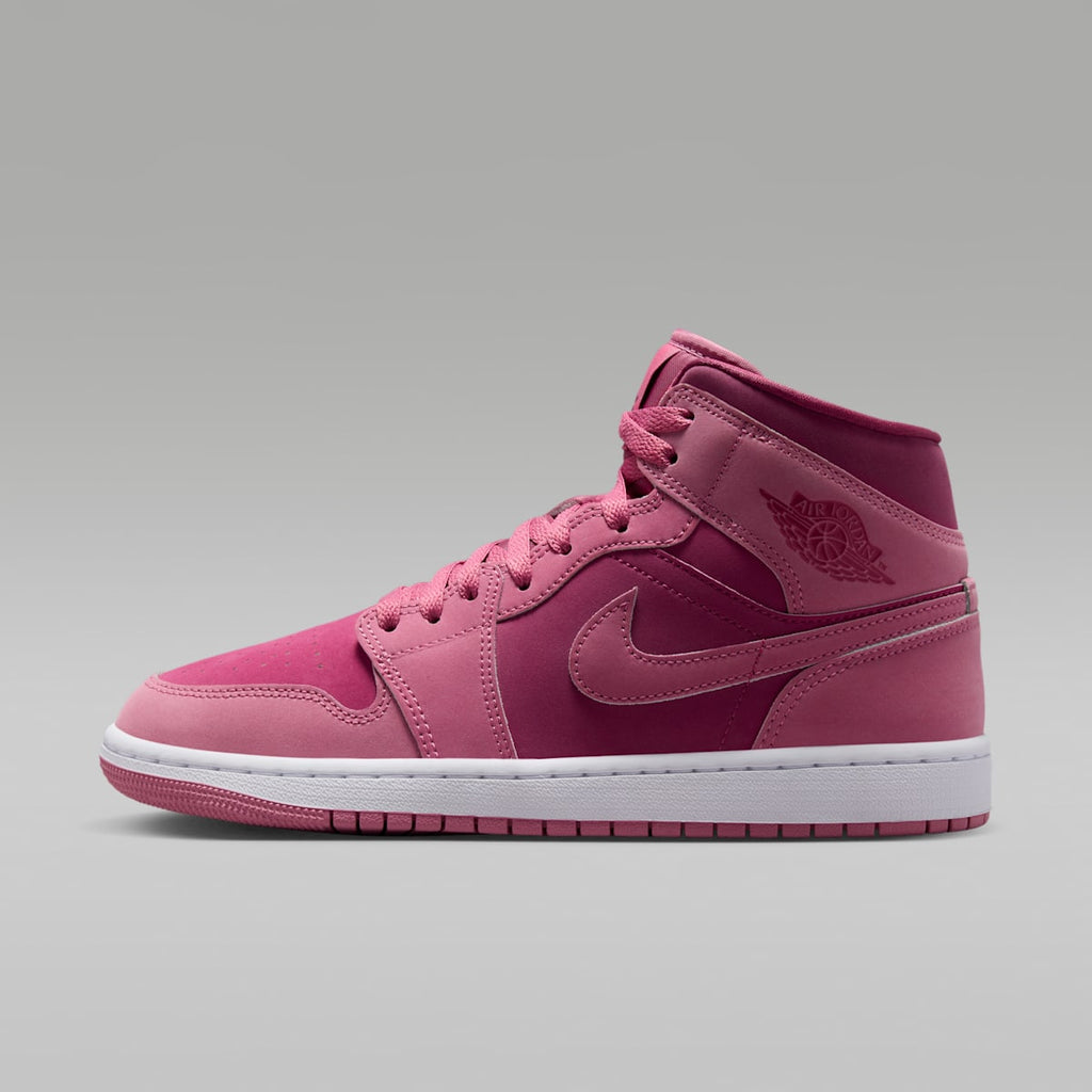 Air Jordan 1 Mid Women's Shoes - Desert Berry/White/Sweet Beet