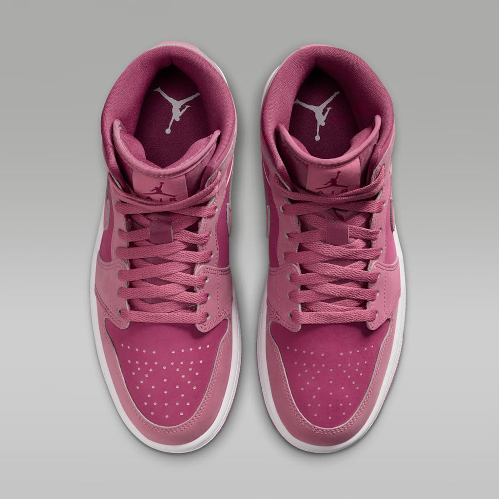 Air Jordan 1 Mid Women's Shoes - Desert Berry/White/Sweet Beet