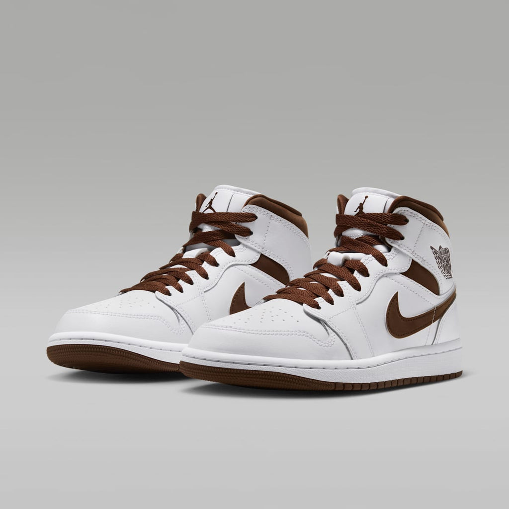 Air Jordan 1 Mid Women's Shoes - White/Cacao Wow/Cacao Wow