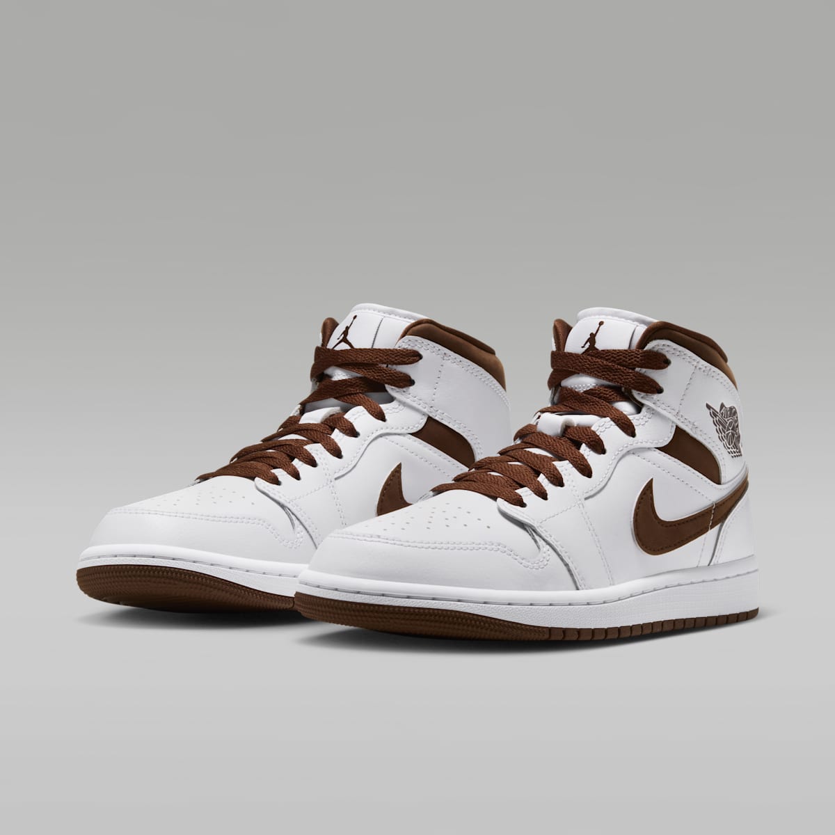 Air Jordan 1 Mid Women's Shoes - White/Cacao Wow/Cacao Wow
