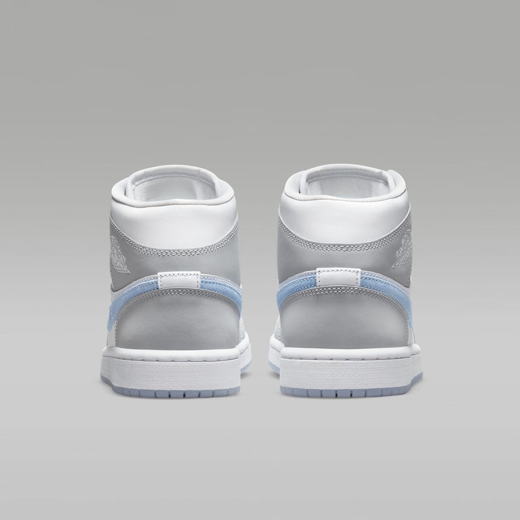 Air Jordan 1 Mid Women's Shoes - White/Wolf Grey/Aluminum