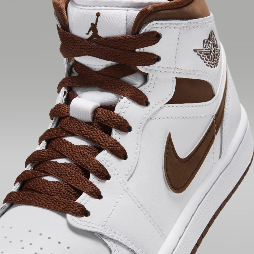 Air Jordan 1 Mid Women's Shoes - White/Cacao Wow/Cacao Wow - Image 7