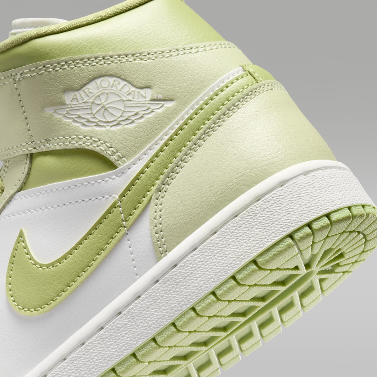 Air Jordan 1 Mid Women's Shoes - Olive Aura/Lawn/Coconut Milk/Sail - Image 8