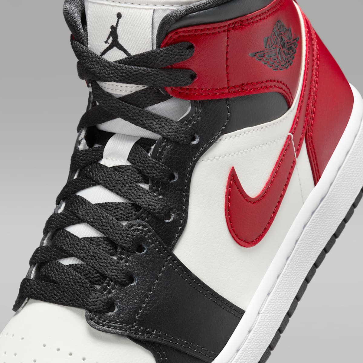 Air Jordan 1 Mid Women's Shoes - Sail/Off Noir/White/Gym Red - Image 7