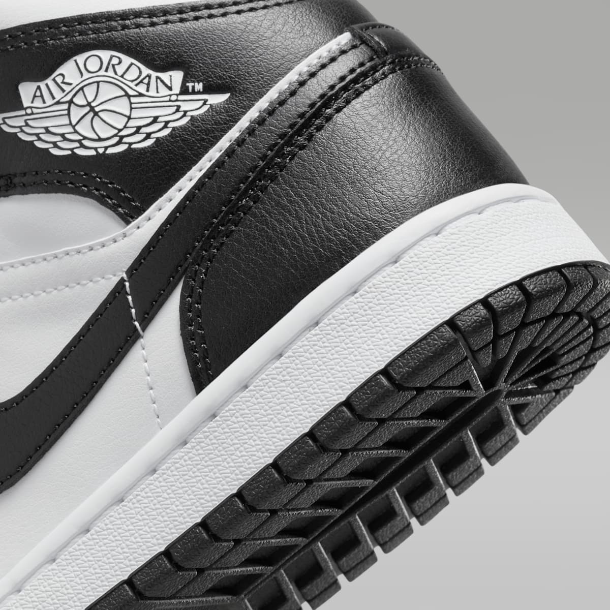 Air Jordan 1 Mid Women's Shoes - White/White/Black - Image 8