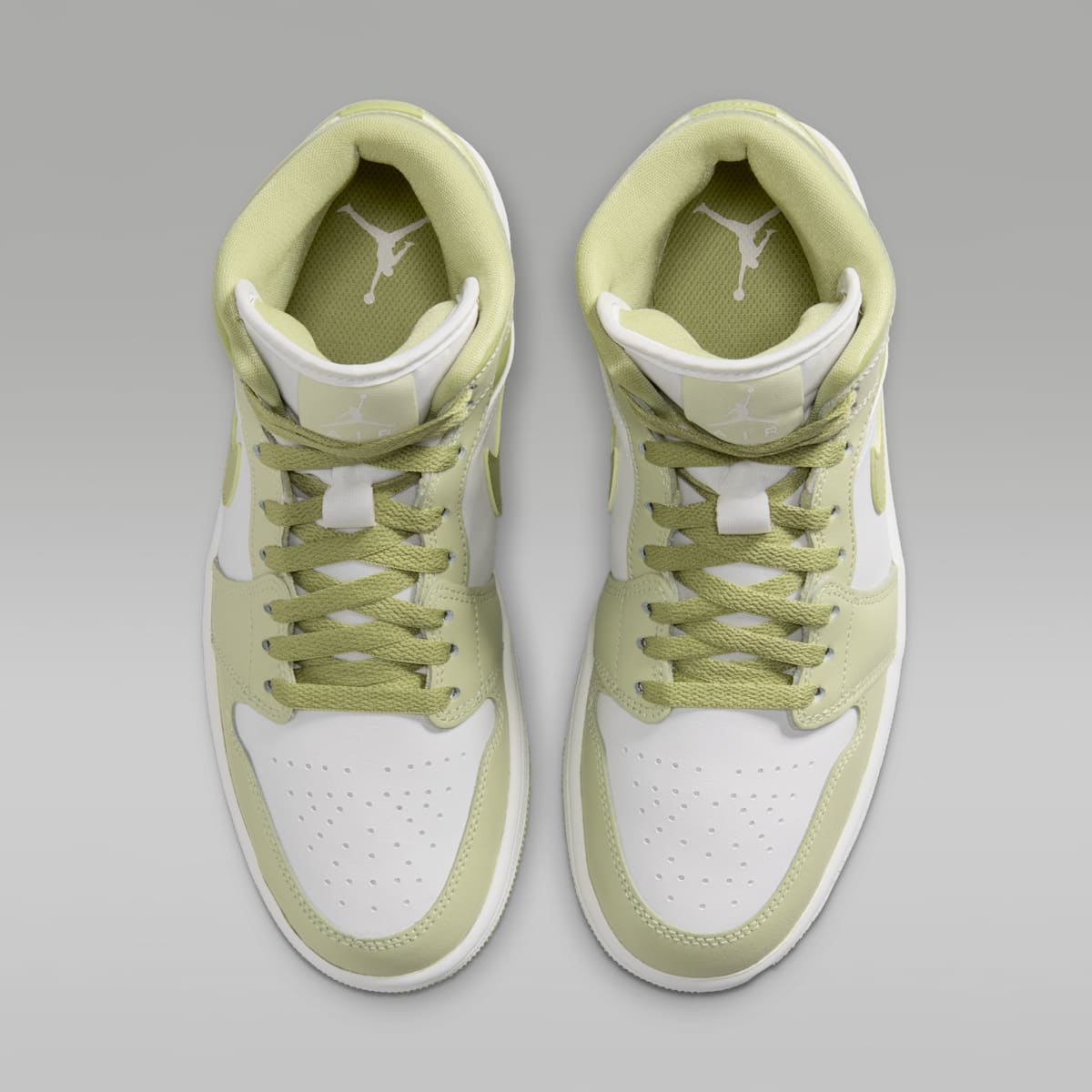 Air Jordan 1 Mid Women's Shoes - Olive Aura/Lawn/Coconut Milk/Sail - Image 4