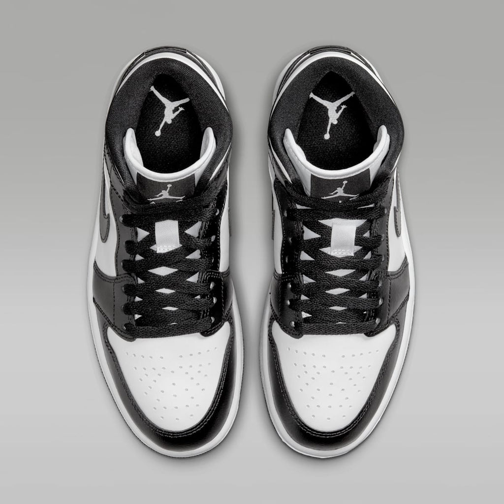 Air Jordan 1 Mid Women's Shoes - White/White/Black - Image 4