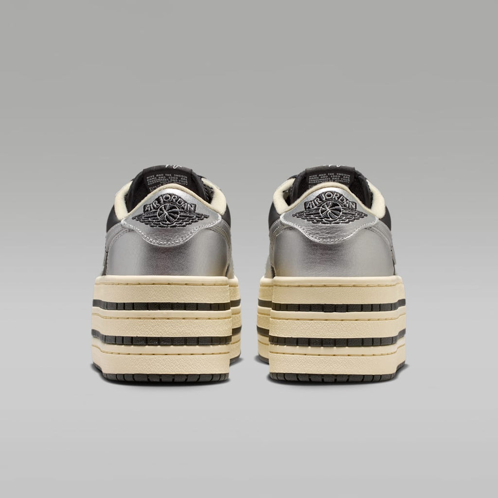 Air Jordan 1 Triple Stack Women's Shoes - Metallic Silver/Muslin/Black