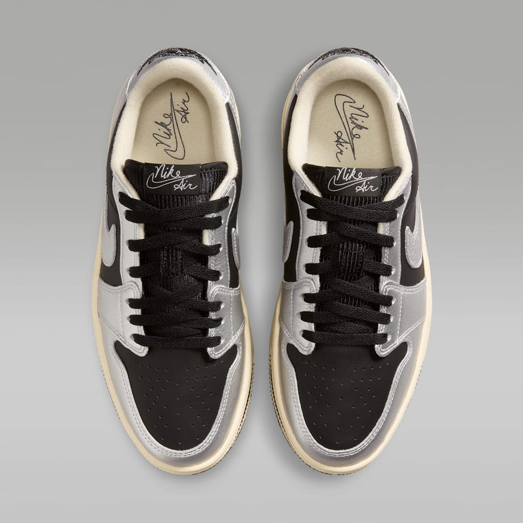 Air Jordan 1 Triple Stack Women's Shoes - Metallic Silver/Muslin/Black