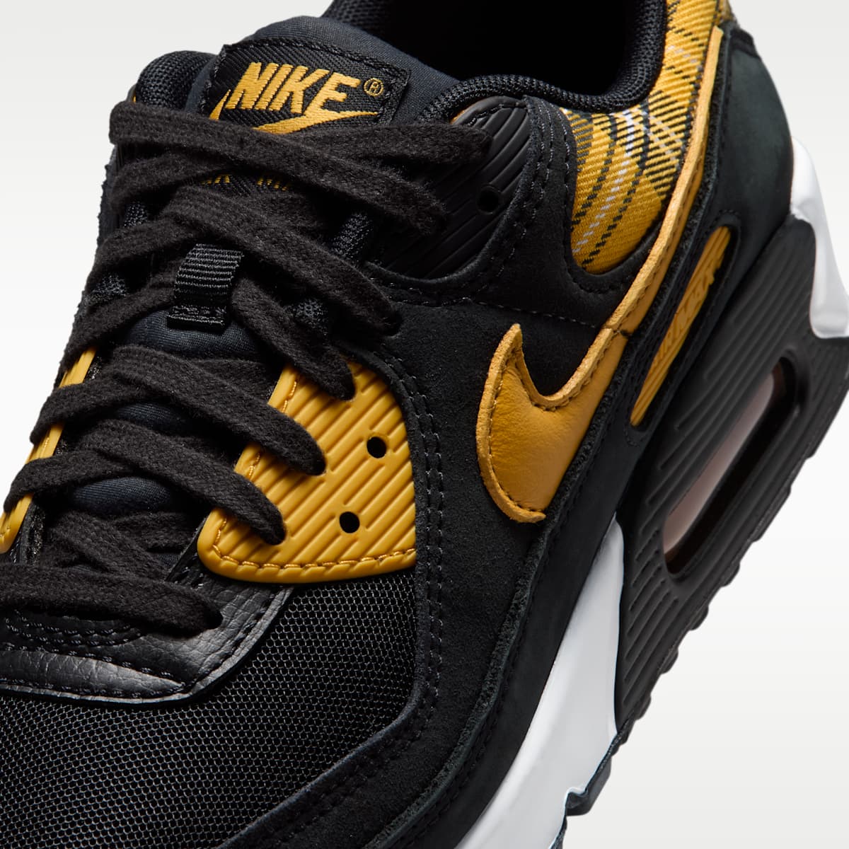 Nike Air Max 90 "Plaid" Women's Shoes - Black/White/Yellow Ochre