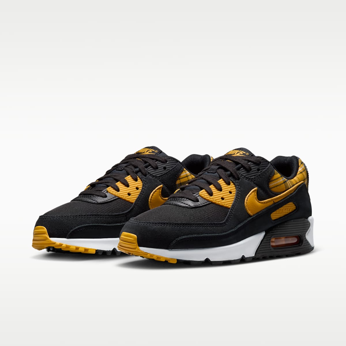 Nike Air Max 90 "Plaid" Women's Shoes - Black/White/Yellow Ochre