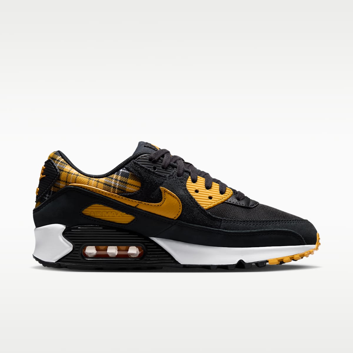 Nike Air Max 90 "Plaid" Women's Shoes - Black/White/Yellow Ochre