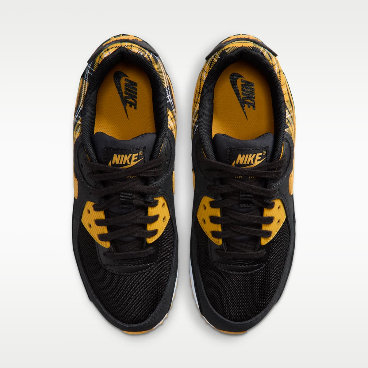 Nike Air Max 90 "Plaid" Women's Shoes - Black/White/Yellow Ochre
