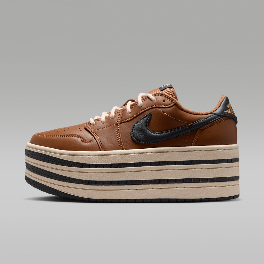 Air Jordan 1 Triple Stack SE Women's Shoes - Light British Tan/Metallic Gold