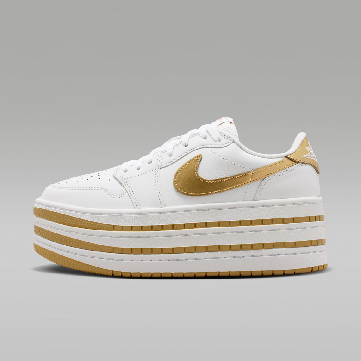 Air Jordan 1 Triple Stack SE Women's Shoes - White/Metallic Gold/White