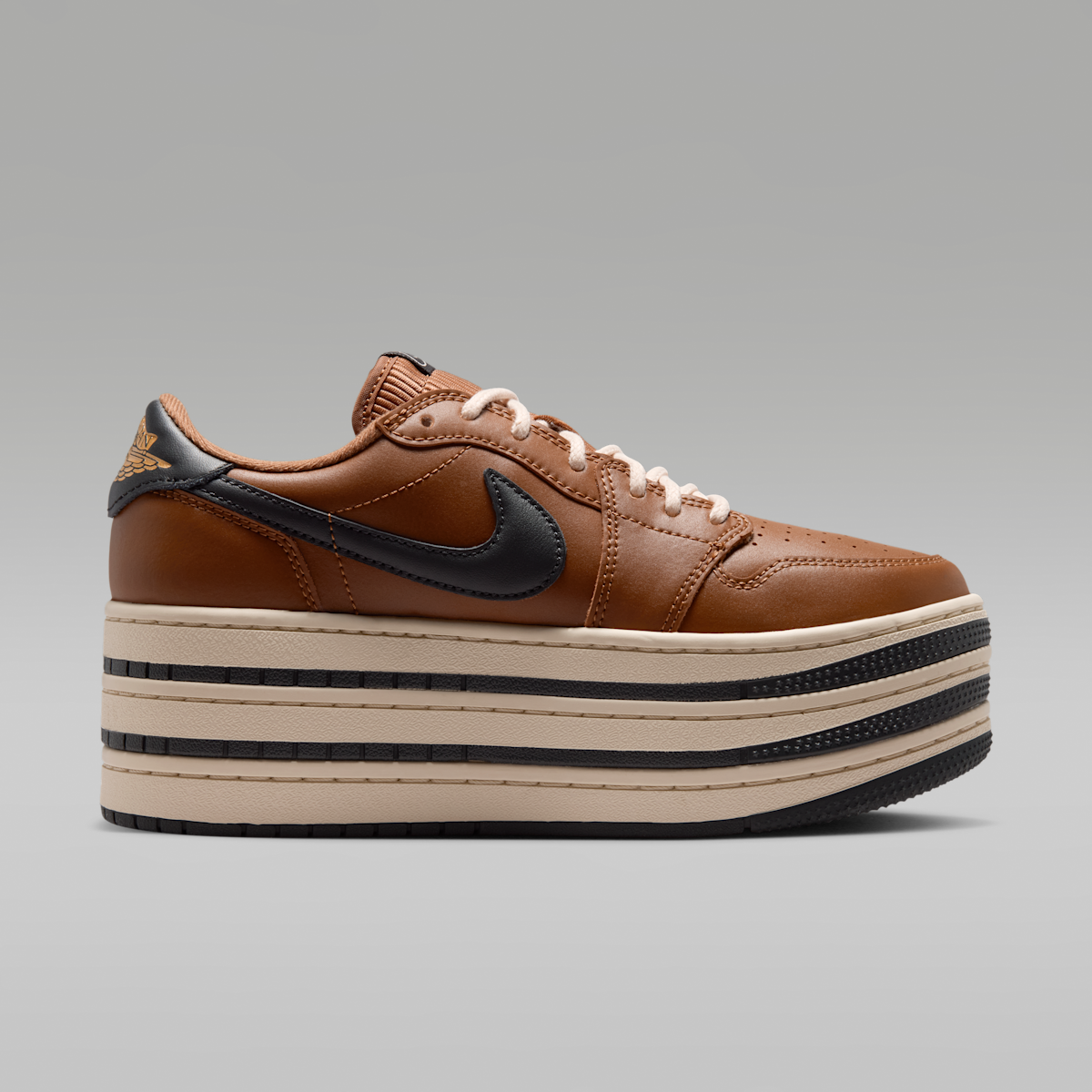 Air Jordan 1 Triple Stack SE Women's Shoes - Light British Tan/Metallic Gold